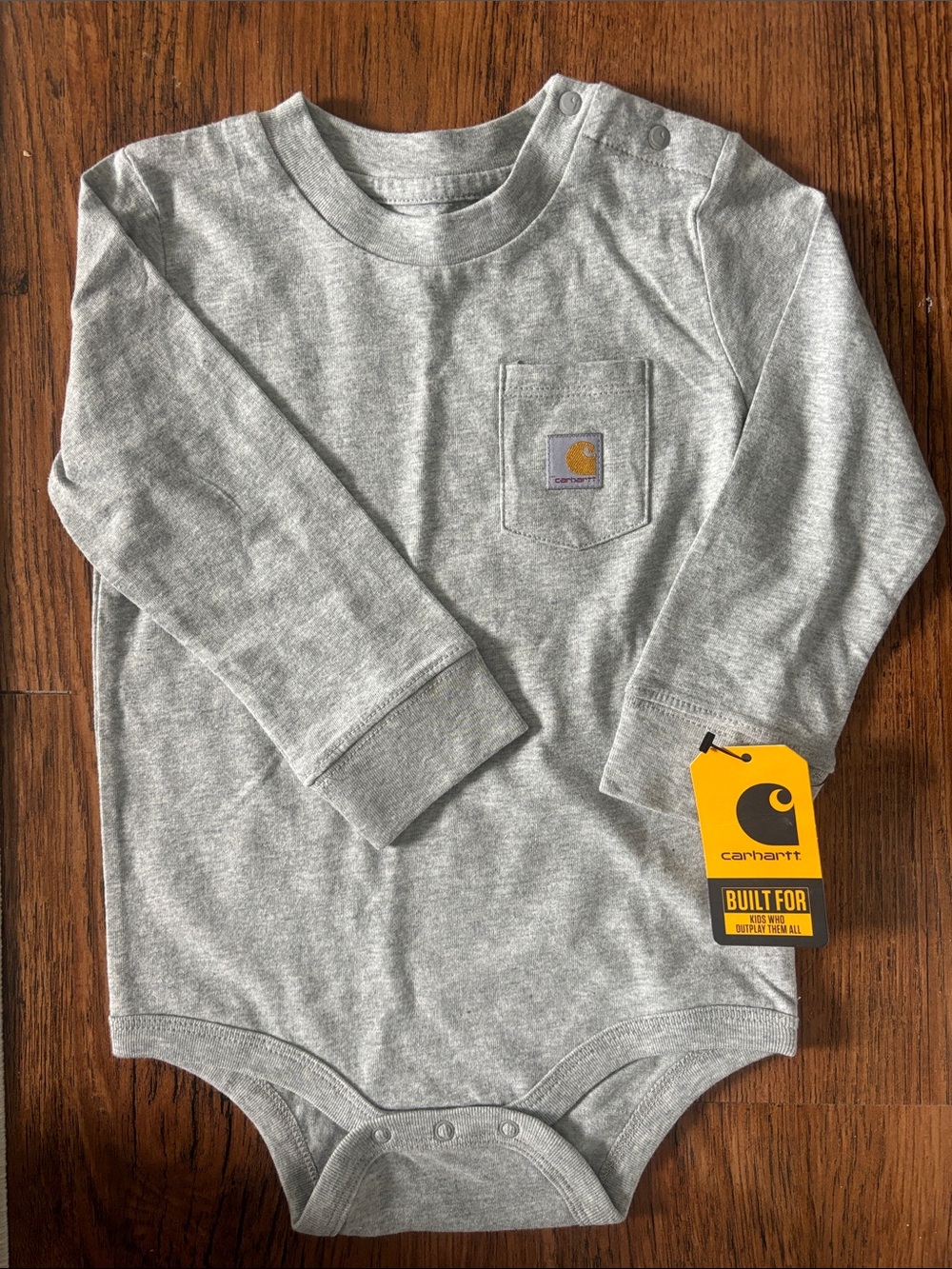NWT Carhartt Gray Long-Sleeve Bodysuit